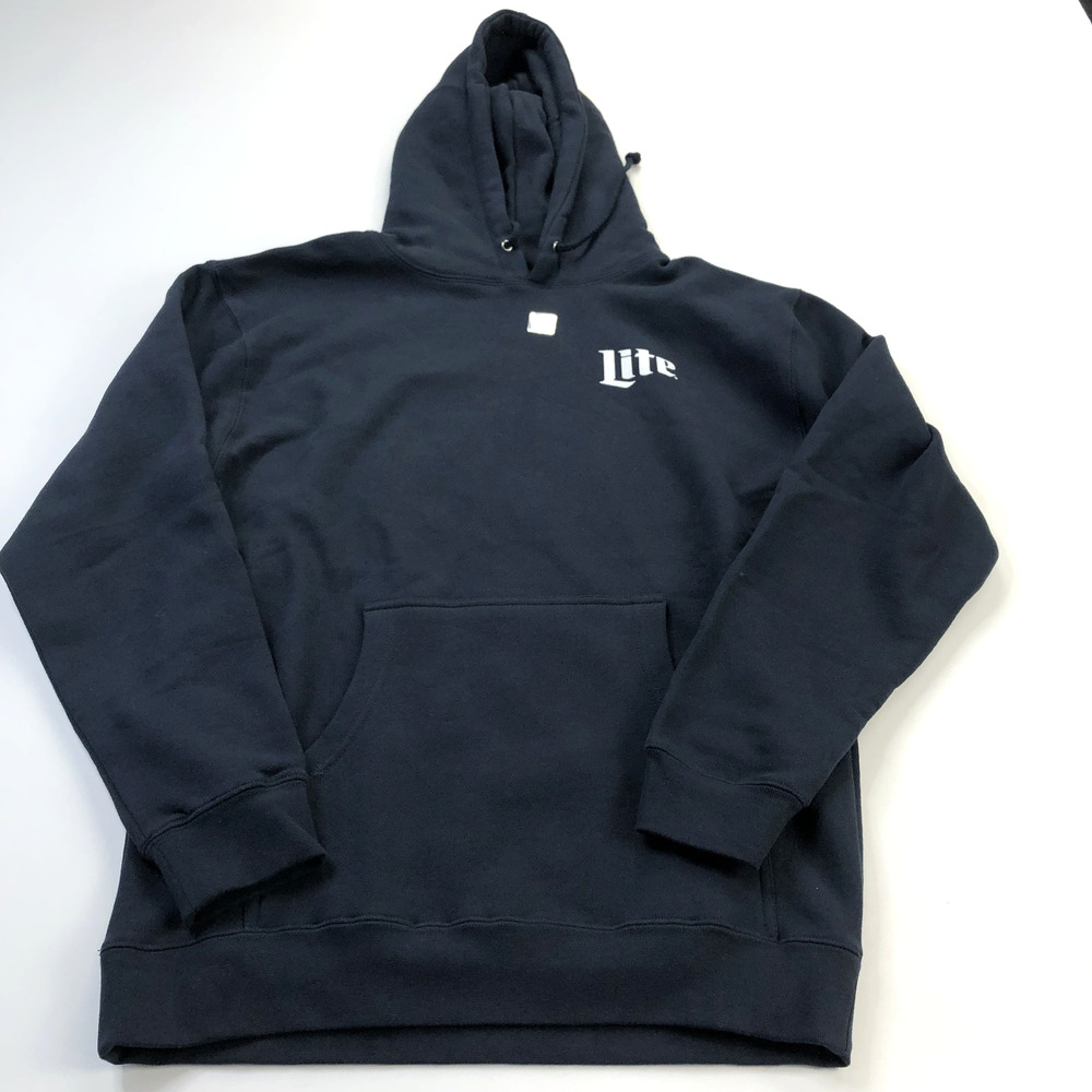 Independent Trading Company Miller Lite Hoodie NWOT Medium Fits Large Blue